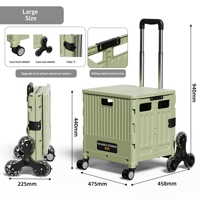 Chariot de courses pliable multifonctionnel léger et portable Cedar Space pour la maison, le camping et les marchés mobiles