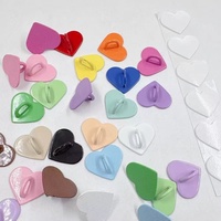 Broche de Corazón Metálico Colorido, Accesorios de Joyería DIY, Gancho para Colgar Celulares, Adhesivo Metálico para Agarre de Dedo, Colgante DIY