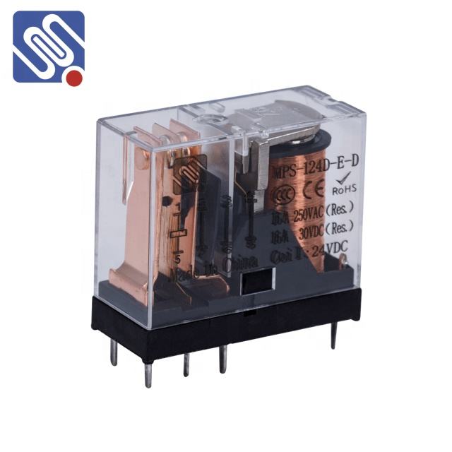 Meishuo MPS-124D-E-D Miniature 2A 8PIN 8A 10A 2B DPDT 6V 12V 24V 48VDC 110V 250VAC PCB Relay with High Power Sealed