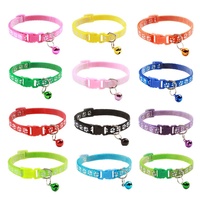 Collier pour chien et chat en polyester avec motif patte, clochette intégrée, boucles colorées, style décontracté, toutes saisons, en stock pour best-seller