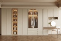 Armoire de chambre à coucher moderne sur mesure pour villa et appartement - Matériel en bois, design personnalisé, livraison directe d'usine et garantie d'un an