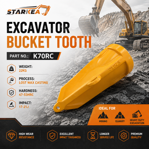 K70RC <span class=keywords><strong>KMAX</strong></span> Rock Tooth HD Baggerzahnspitzen aus Legierungsstahl 48-53HRC für 4-Tonnen-Bagger GET Verschleißteile - Product Image 1