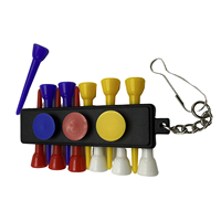 1-Pack Porte-clés de golf personnalisé, imperméable, durable et léger, avec support de tees de golf en plastique à 12 trous et 3 marqueurs de balle