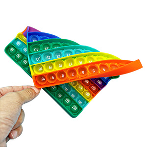 Fábrica al por mayor números 1-200 juegos de conteo matemáticas aprendizaje silicona Push Bubble Popper tablero educativo Fidget Pop Juguetes - Product Image 5