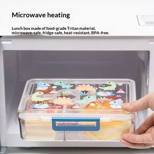 Tritan Transparent Thickened Multi-Functional Portable <b>Lunch</b> <b>Box</b> Vacuum Sealed Non-Slip <b>Compartment</b> Cartoon Design Food Grade - Product Image 5