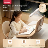 Nouvelle lampe de bureau LED portable à double tête, lumière de lecture protectrice pour les yeux, sans scintillement, contrôle tactile, intensité réglable, simulation de lumière du soleil