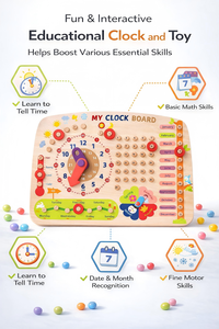 กระดานนาฬิกาอเนกประสงค์มอนเตสซอรี่ของเล่นเพื่อการศึกษาไม้ใหม่สำหรับเด็กทารก - Product Image 4