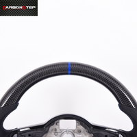 Volant directionnel en Fiber de carbone brillant, personnalisé avec cuir perforé, pour Volkswagen, brillant