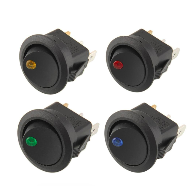 12v 20A Volt Led Lamp Rocker Switch 3pin  Kcd1 on OFF Round Rocker Switch Automobile Refit Switch