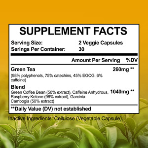 Cápsulas de Extracto de Té Verde de Alta Calidad para Quemar Grasa, Promueve la Claridad y la Concentración, Aumenta la Energía y el Metabolismo - Product Image 2