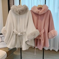 Manteau d'hiver Vintage en fausse fourrure de lapin pour femme