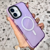 Coque de téléphone magnétique transparente colorée pour iPhone 17 Air 16 15 13 12 11 Pro Max, protection antichoc pour 14 Plus