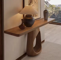 Console pliante en bois massif chinois avec miroir, meuble de rangement de luxe moderne pour entrée de villa, salon et salle à manger