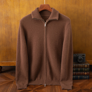 <span class=keywords><strong>Cardigan</strong></span> da <span class=keywords><strong>Uomo</strong></span> in Puro Cashmere a Collo Alto, Maglione Invernale Spesso Lavorato a Maglia, Casual, Antirughe, Traspirante, <span class=keywords><strong>con</strong></span> <span class=keywords><strong>Cerniera</strong></span> e Motivo Liscio - Product Image 3