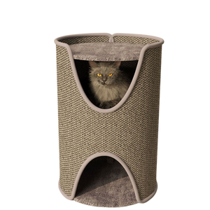 Cama cueva cerrada tipo árbol de sisal multinivel personalizada al por mayor para gatos, ideal para hogares con varios gatos - Product Image 2