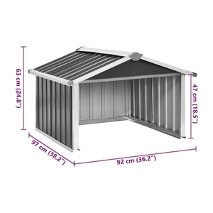 Abri à outils de <span class=keywords><strong>jardin</strong></span> personnalisable <span class=keywords><strong>pour</strong></span> tondeuse à gazon 92 x 97 x 63 cm en acier galvanisé anthracite, abri <span class=keywords><strong>pour</strong></span> robot tondeuse - Product Image 5