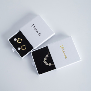 Custom Logo Luxury Paper Cardboard Small Gift Packing <b>Box</b> Earring Necklace Packaging Jewelry Jewel <b>Box</b> Packaging With Insert - Product Image 3