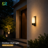 Lampe murale LED extérieure étanche IP54 en forme d'ombre, avec base E26, éclairage décoratif résistant à l'humidité