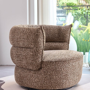 Fauteuil pivotant en tissu écologique et durable, design moderne, idéal pour appartement, hôtel, maison, salon, balcon, petit espace – Vente directe usine - Product Image 1