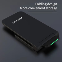 Chargeur sans fil 15W Pad pour iPhone 15 14 Pro XS Max Samsung Xiaomi Induction Charge rapide Station d'accueil Portable Pliant