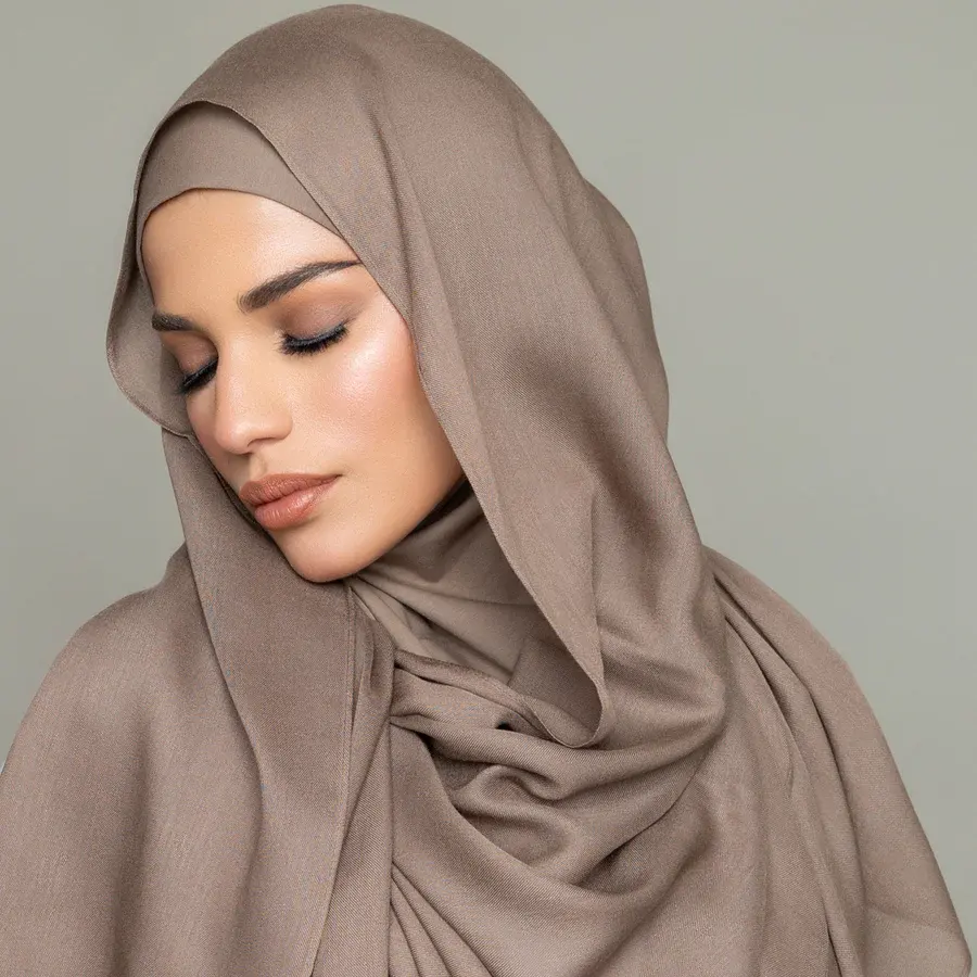 Lenço hijab modal em tecido de algodão em sarja modal rayon leve e respirável com cores combinando perfeitamente