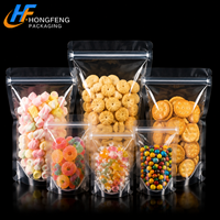 Sacs transparents personnalisés en gros réutilisables, sacs à fond plat en PET/CPP pour aliments, bonbons et biscuits