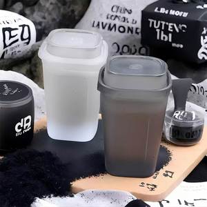 Trending Products 2024 Square Transparent Black Luxury PP 650ml <b>Plastic</b> Milk Tea Juice <b>Cups</b> with Lids - Product Image 4