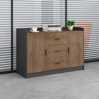 Étagère de bibliothèque en MDF de style moderne à présentoir ouvert 48 x 33 cm, avec compartiments en verre pour classement domestique et scolaire