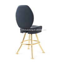 Chaise de bar à dossier haut en cuir, vente directe d'usine, atelier personnalisé, base en métal légère, usage commercial