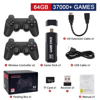 وحدة تحكم ألعاب تلفزيونية X2 Plus GD10 Plus ثلاثية الأبعاد عالية الجودة مع بطاقة ذاكرة 64 جيجابايت تحتوي على 30001-40000 لعبة PSP PS1 كلاسيكية مع وحدة تحكم لاسلكية 2.4 جيجاهرتز