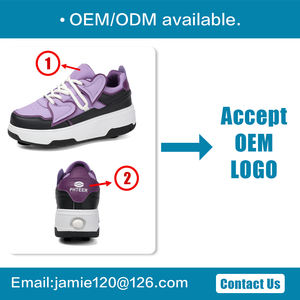 أحذية تزلج آمنة ومتينة بأربع عجلات للأولاد والبنات، أحذية رياضية عصرية بعجلات، أحذية متعددة الأغراض للتزلج والاستخدام اليومي - Product Image 3