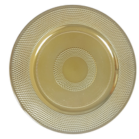 Assiettes de Présentation de Luxe en PP Doré de 13 pouces, Durables, pour Mariages, avec Motif Gravé, pour la Décoration de la Maison et la Présentation des Plats