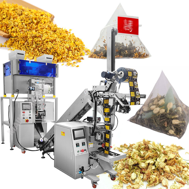Automatic Filter Sachet Triangle Pyramid Osmanthus Jasmine Tea Bag Packing Machine with Inner and Outer Tea Bag