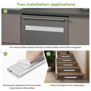 Éclairage intérieur ultra-fin, 3 couleurs, à intensité variable, rechargeable par USB 5V, lumière LED à détecteur de mouvement pour armoire de cuisine, placard, garde-robe - Product Image 2