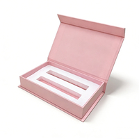 Emballage de tube de rouge à lèvres personnalisé avec logo pliable, estampage à chaud, boîte en carton rose adorable pour gloss à lèvres, parfum, mascara, boîte de rangement