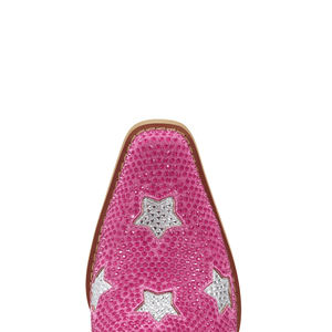 Stivali al Ginocchio da <span class=keywords><strong>Donna</strong></span> WETKISS con Tacco Spesso Personalizzato e Strass, Stivali da Cowboy con Cristalli, Stivali Western <span class=keywords><strong>Rosa</strong></span> con Frange e Stelle - Product Image 5