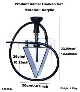 Vente en gros chicha triangles sheesha shesha narguilé shisha tabak acrylique narguilé pétillant narguilé nargileh acrylique narguilé triangle - Product Image 2