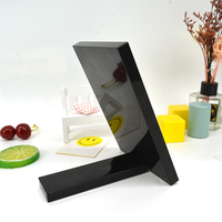 BL OEM 2 en 1 Table pliante de luxe en PE à finition brillante Miroir de maquillage à main à une seule face Miroir de maquillage pour le visage