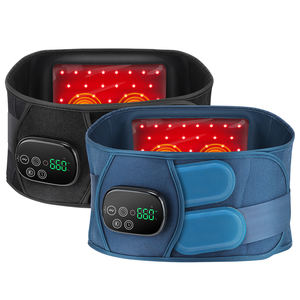 Sabuk pijat punggung getaran cahaya merah NIR, penjepit terapi Lumbar mendukung pinggang panas Logo kustom - Product Image 1