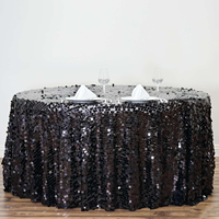 Nappe Ronde de Luxe 18MM à Paillettes Grandes Champagne Scintillantes pour Mariage, Événement, Banquet, Fête, Décoration de Table