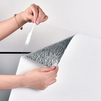 Wallpaper Dinding 3D Busa Linen XPE Warna Solid Tebal Anti Air untuk Renovasi Dinding, Stiker Dinding, Dekorasi Rumah