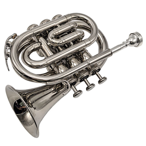 Corneta de plata niquelada Bb-clef de mano Cuerno de bolsillo Mini tres teclas Modelo de Venta caliente <span class=keywords><strong>Instrumento</strong></span> de viento de latón - Product Image 3