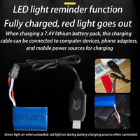 Batterie au lithium de haute qualité pour jouet télécommandé 7,4 V 1000 mA, prise SM-4P, câble de charge USB pour drone