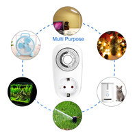 Minuteur programmable 24h/24, 16A, mini interrupteur mécanique pour prise électrique