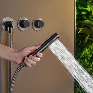 Juego de grifo de ducha mezclador de lluvia de un solo mango de latón SUS304 montaje en techo de cascada juego de cabezal de ducha oculto de 3 funciones - Product Image 2