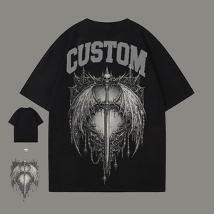Camiseta <span class=keywords><strong>de</strong></span> Algodón 100% con Logotipo Personalizado OEM, Talla Grande EU/US 32S, 300g, Bordado 3D, Tejido Sólido, para Hombre y Mujer, Uso Diario - Product Image 2