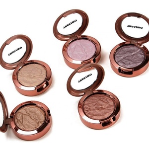 Estuche de sombra de ojos al por mayor negro, estuche de sombra de ojos de marca privada, contenedor compacto redondo vacío para polvos con tapa de cristal - Product Image 1