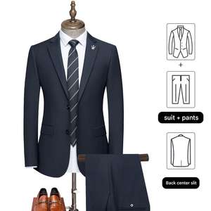 Abito <span class=keywords><strong>da</strong></span> Sposo Elegante su Misura in Due Pezzi, Stile Classico con Bottoni, Tessuto Lungo Adatto per Cerimonie Formali e Matrimoni - Product Image 4