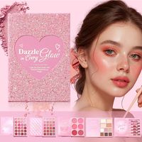 Palette de maquillage pour le visage 8 en 1, kit de maquillage tout-en-un de style livre, fard à paupières, blush, illuminateur, contour, rouge à lèvres, mascara pour le visage entier