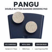 Disco de Pulir para Pisos PanGu con Ranura de Diamante de Doble Botón, Modelo HT-2RO12, 12 mm de Grosor, 6 Unidades # -400 #   Piso de Concreto de Alta Eficiencia Grit